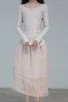 Marc Le Bihan Silk Skirt Six-layer Gauze 25930 Series French Hand-dyed MLB-25930-QHE Light Brown BEIGE